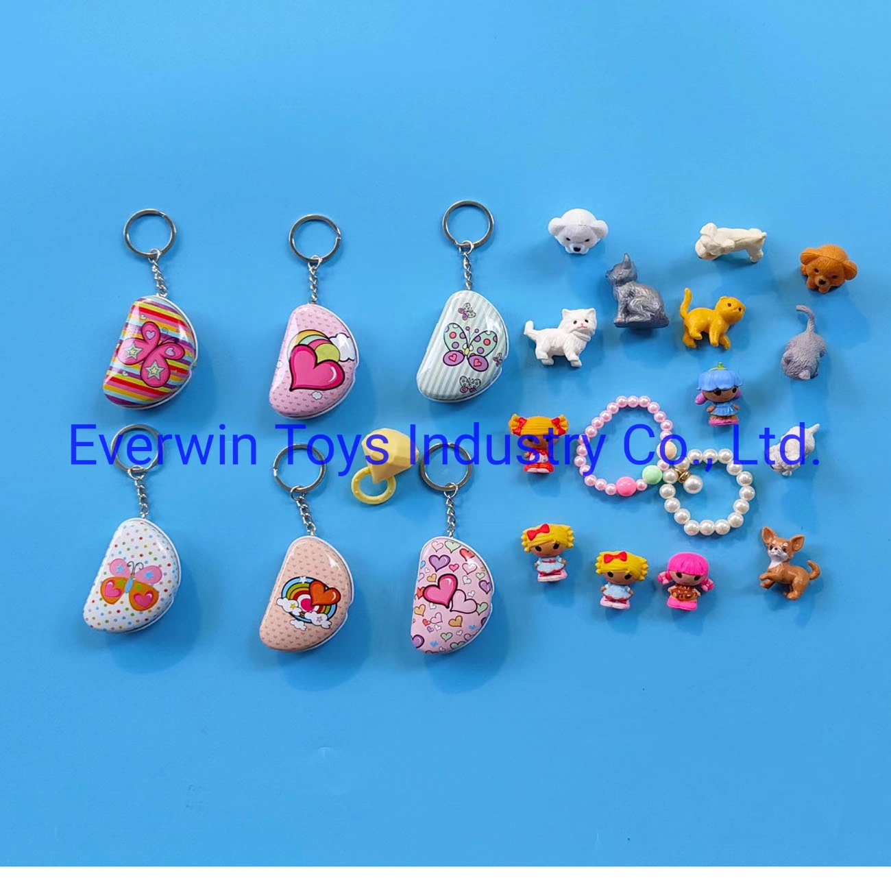 Blind Box Gifts Metal Can with Small Toys Inside Keychain Decoration Surprise Toys
