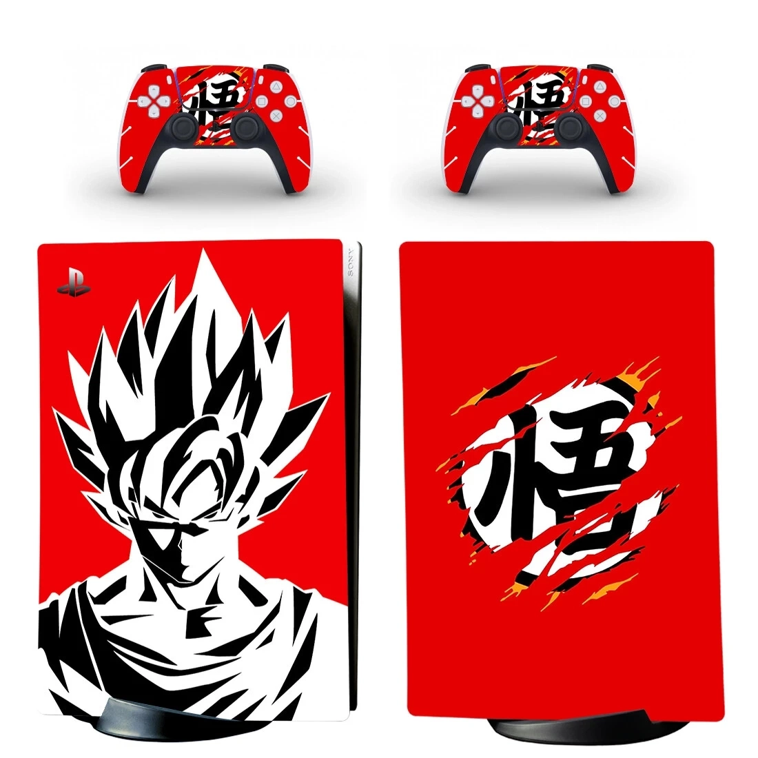 Goku Vegeta PS5 Digital Edition Skin Sticker Decal Cover für PlayStation 5 Konsole und Controller PS5 Skin Sticker Vinyl