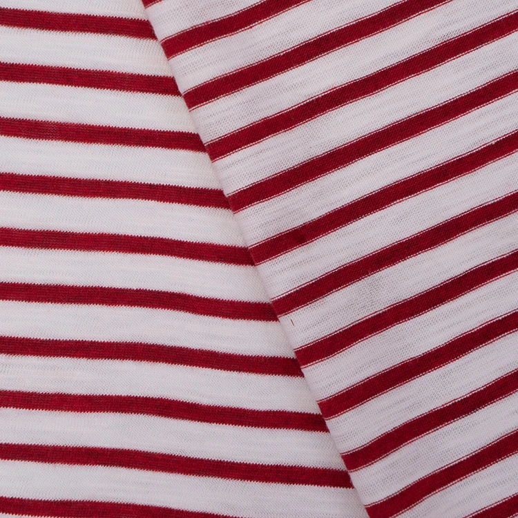 70% Bamboo 30% Modal Fiber Fabrics Organic Antibacterial Stripe Knitting Jersey Bamboo Fabric for T-Shirt