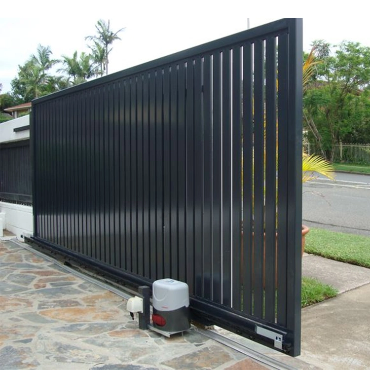 Easy-monted Modern Automatic House Aluminium Gate designs Outdoor Powder Porta deslizante de parede com proteção e Varanda revestida Fence Aluminium