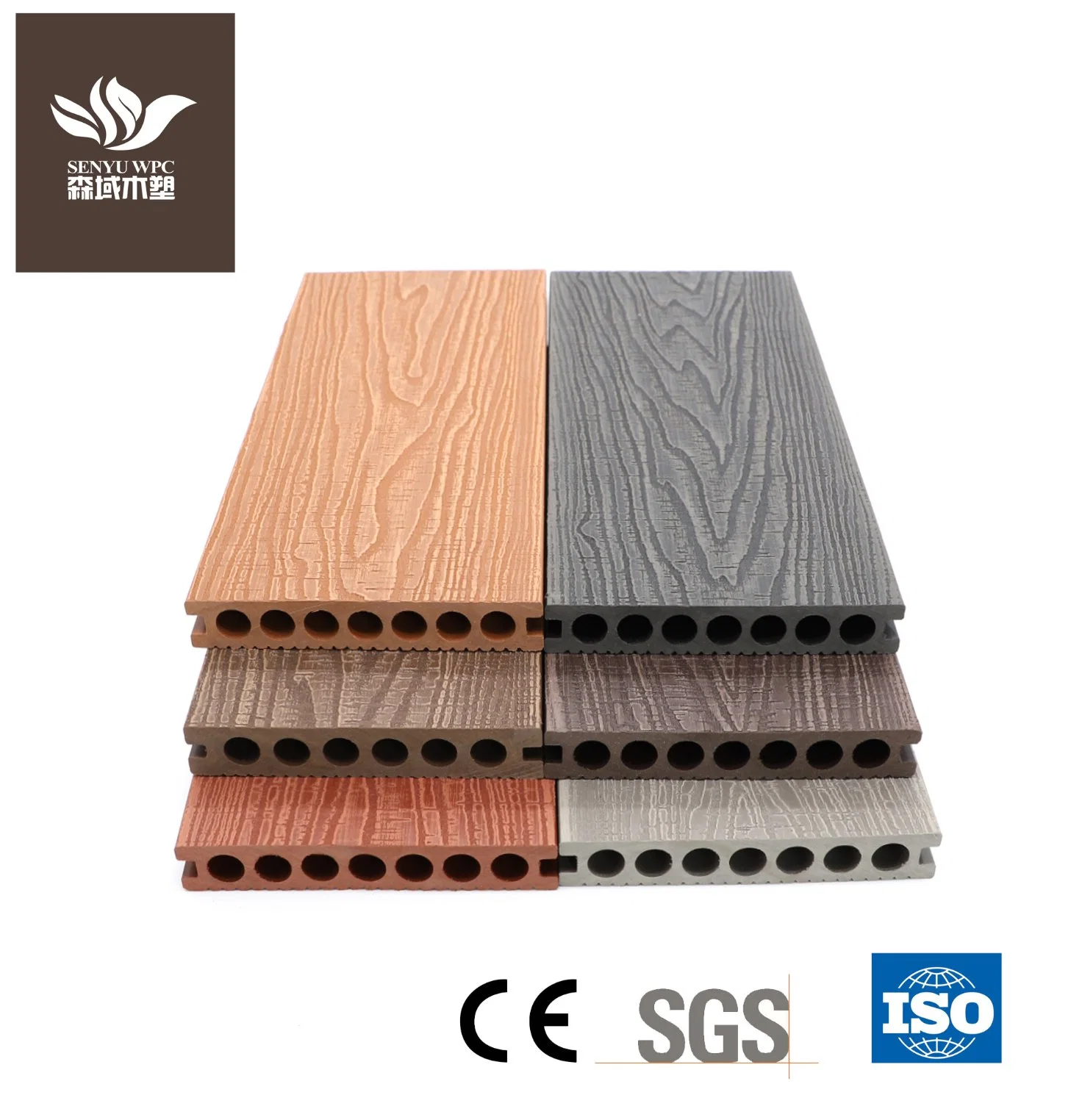 Building Material 3D Deep Embossed Outdoor WPC Board Wood Plastic Composite Decking