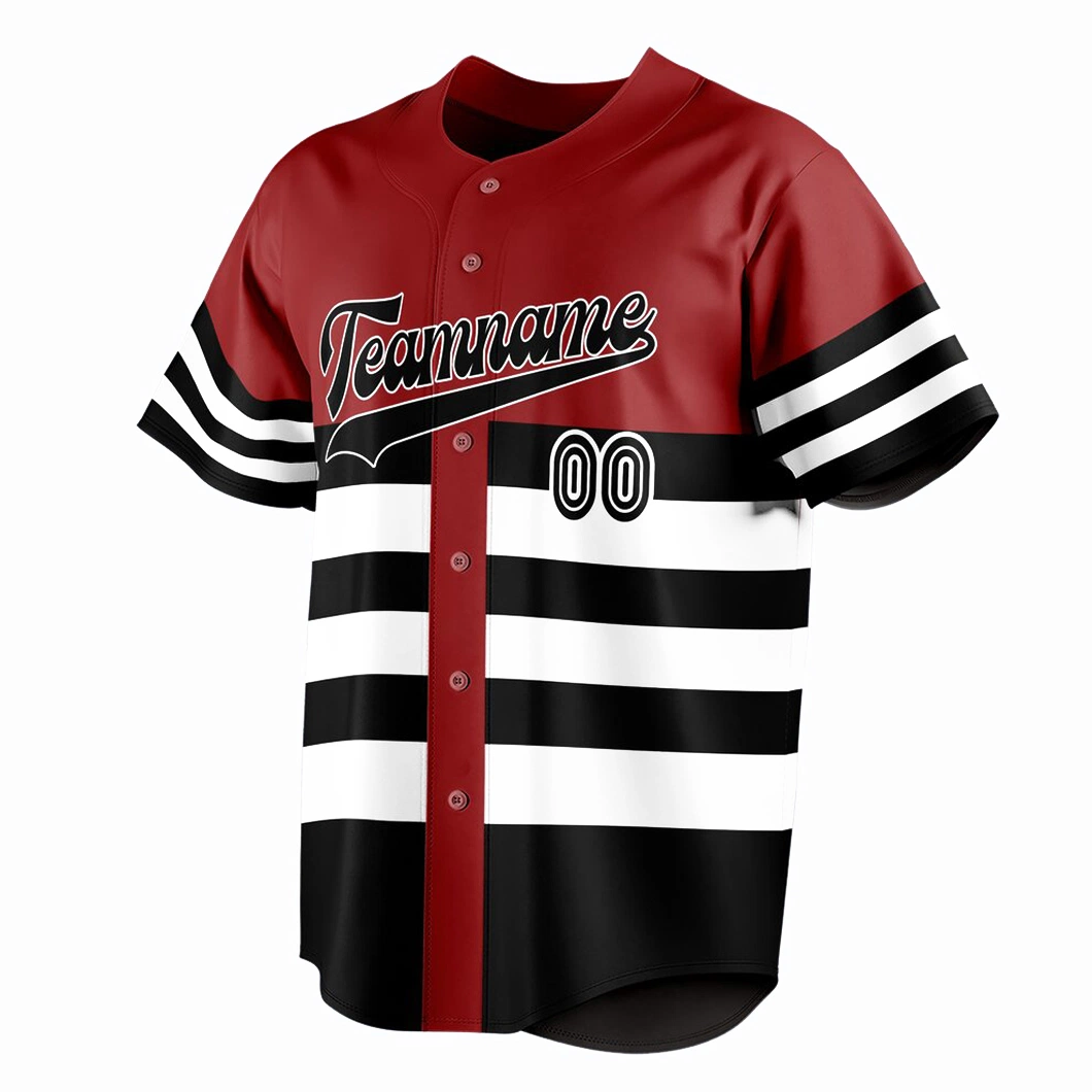 Original Factory Low Price ropa deportiva Custom Baseball botón Jerseys Camiseta de abajo Camiseta deportiva Top Printed Crewneck Short Sleeve Baseball Jersey