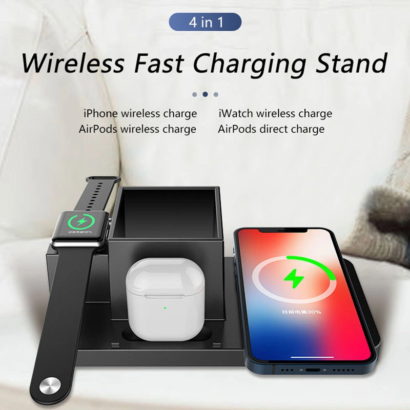 15W Fast Charge 4 in 1 Wireless Charger for Phone Earphone Smartwatch