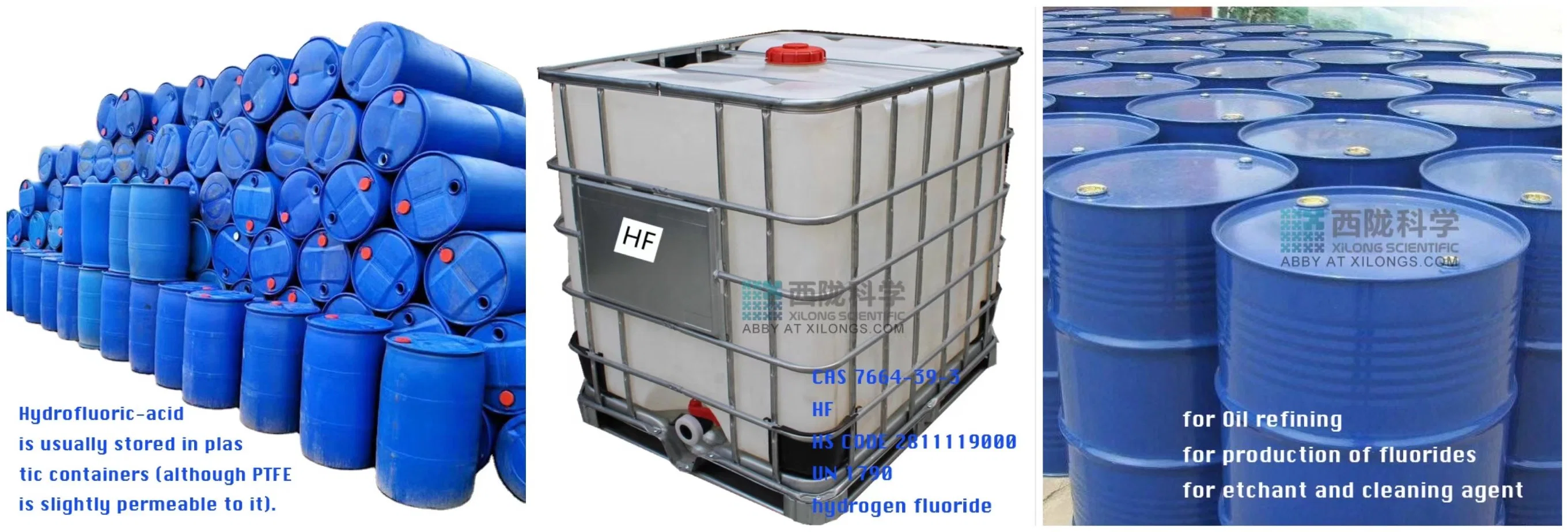 Industrial Chemical Use in Metallurgical 7 664-39-3 Hf Acid Hydrogen Fluoride Hydrofluoric 55%