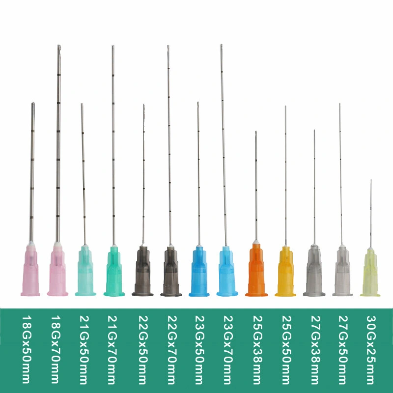 Coreia alta qualidade aço inoxidável descartável 18g 25g 27g 30g Agulha de cânulas com ponta romba Micro