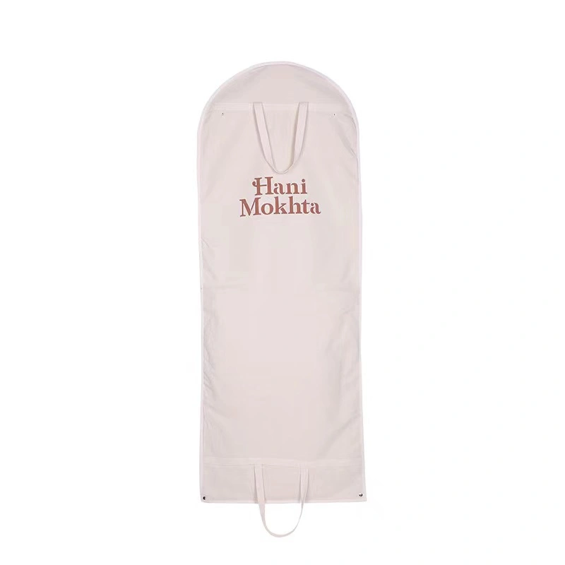 Cotton Long Dress Cover Bag Reusable Garment Packaging Bag for Promotional Custom Folding Zip Suit Cover Garment Bag