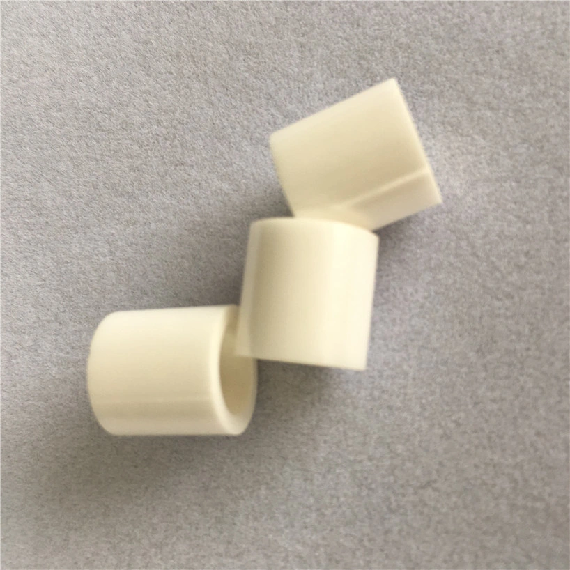 Factory Supply High Hardness White Glazed Zr02 Structural Parts Zirconia Ceramic Insulating Sleeve with Flange