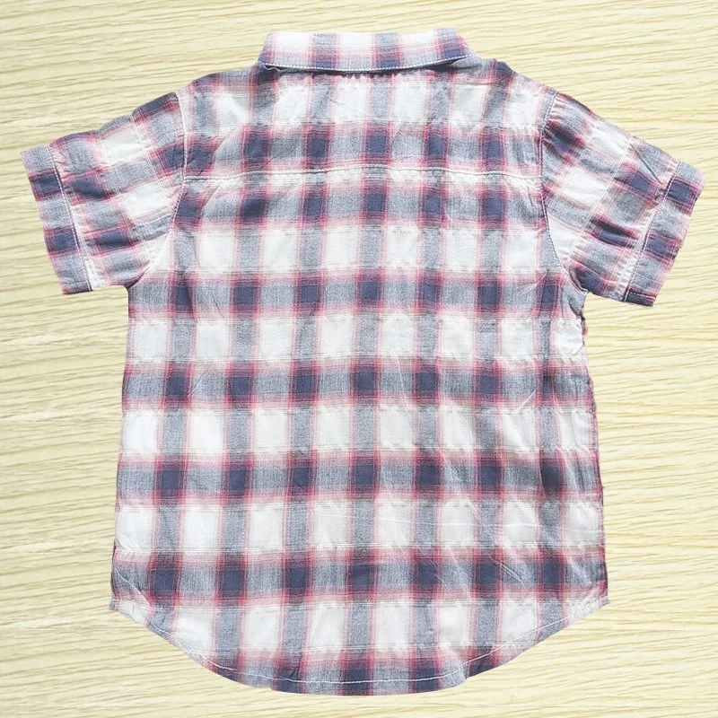 New Summer Casual Printed Short Sleeve Custom Plaid Shirts for Kids