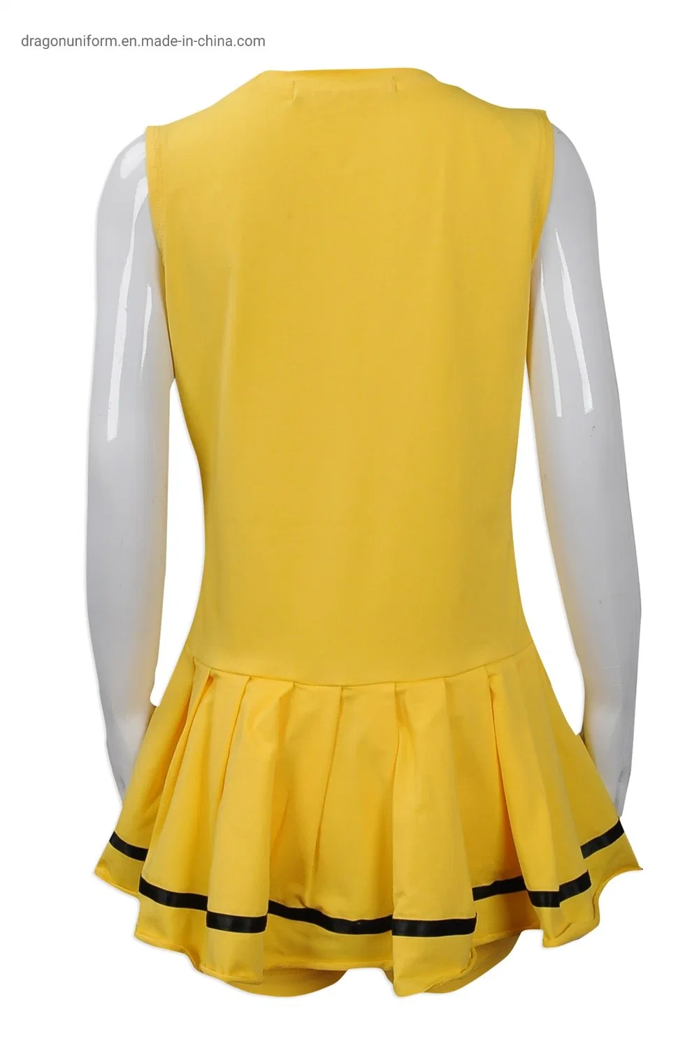 O logotipo personalizado mulheres Amarelo's Sports Dance Slim Fit Cheerleader conjunto uniforme para praticar desportos a desgaste