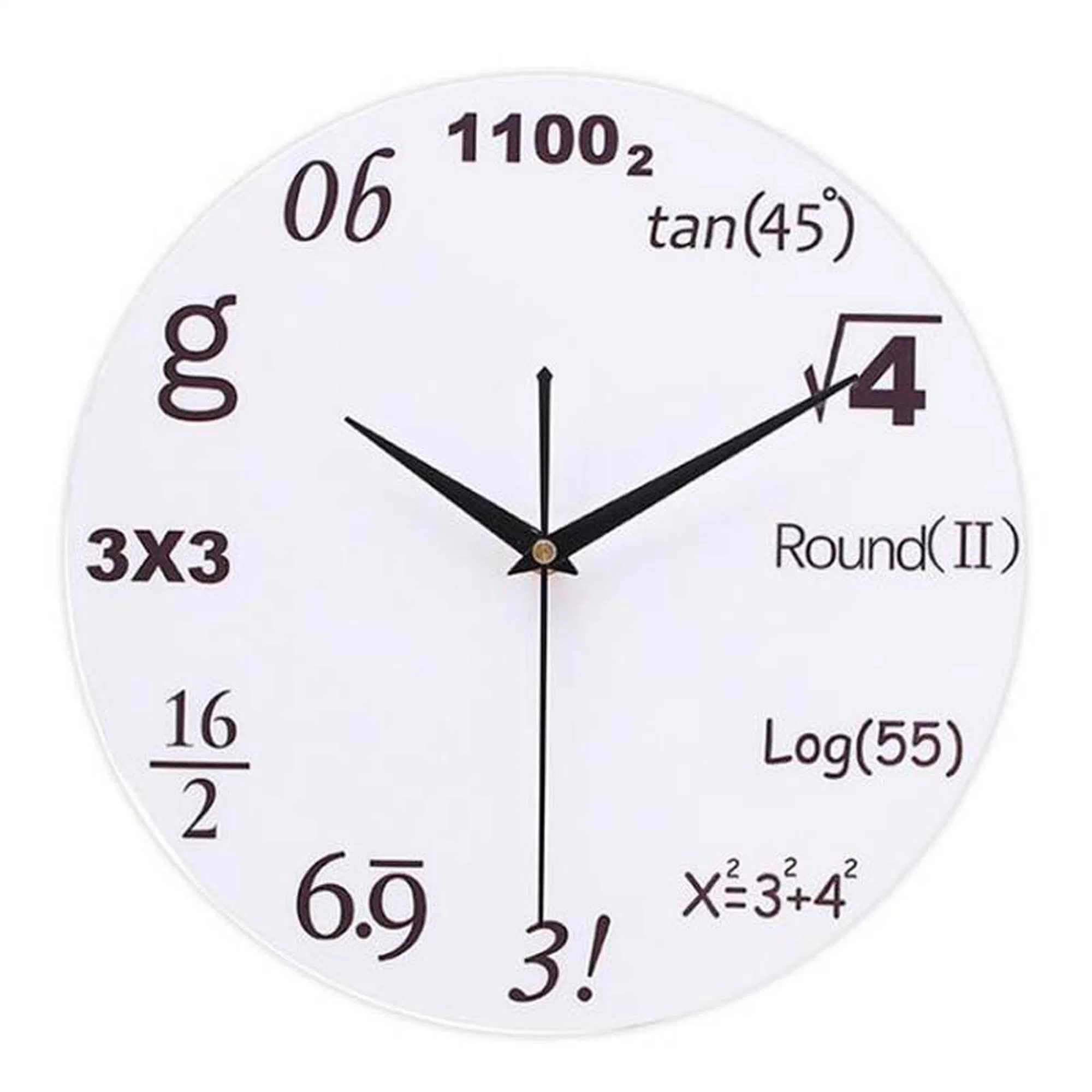 Unique Wall Clock Each Hour Marked by a Simple Math Equation Math Wall Clock