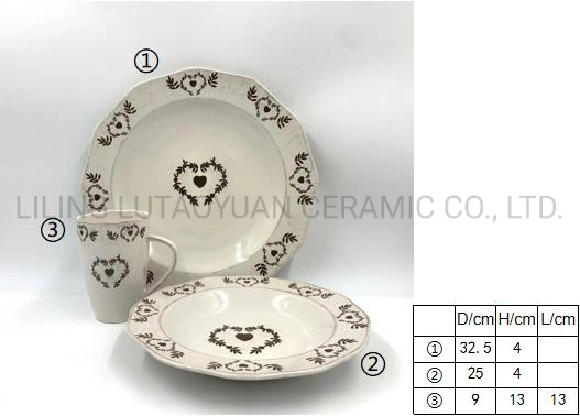 Gres Color Promoción Corazones Porcelana Utensilios de cocina Cerámica Vajilla para Restaurante de banquetes de boda con diseños y logotipos de colores personalizados