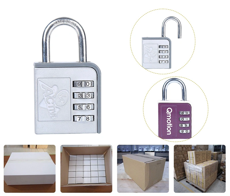 OEM 4 Digit Combination Lock Resettable Waterproof Padlock Outdoor Key Padlock with Hardened Shackle for School Gym Door Locker Gate