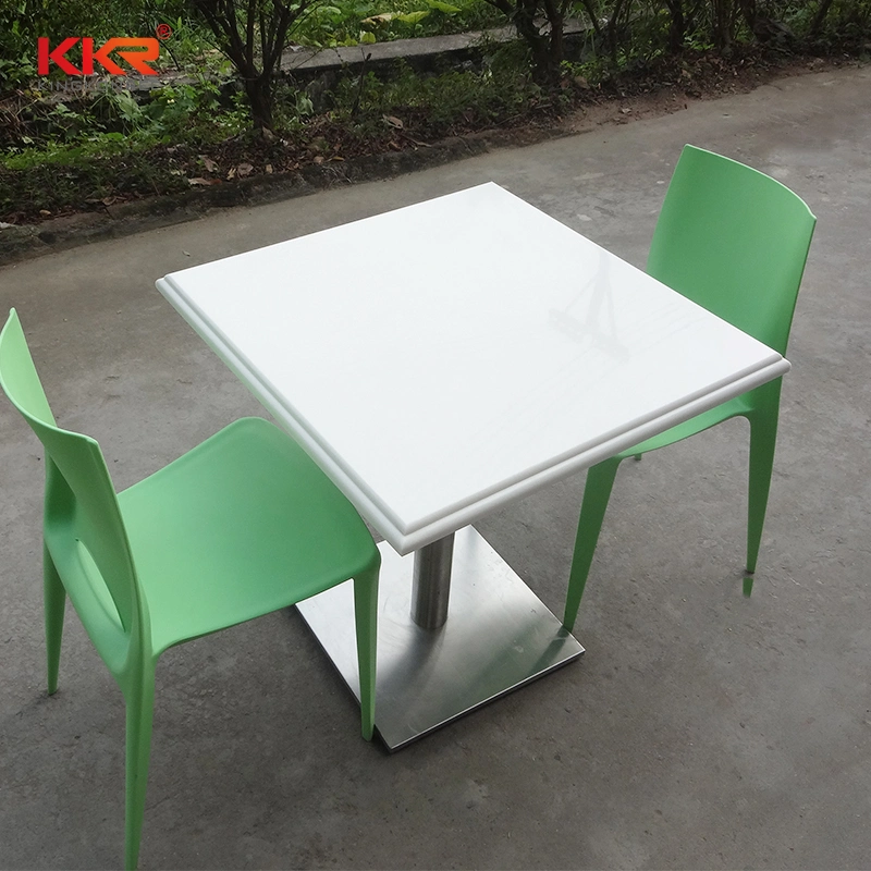 Easy Cleaning Solid Surface 2 Seater Fast Food Restaurant Chairs and Table