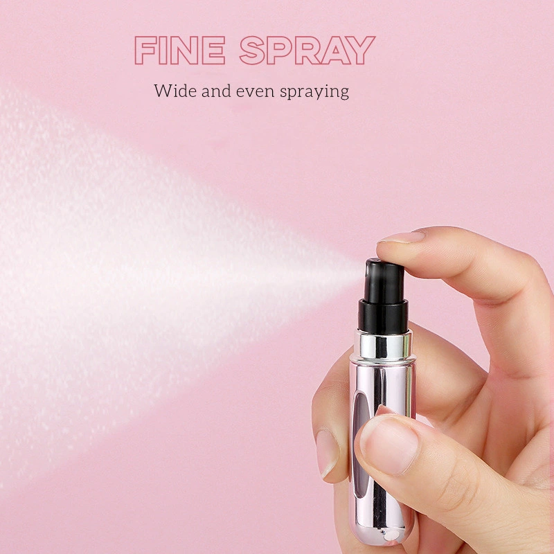 Basic Customization 5ml Small Matte Black Aluminum Metal Fragrance Atomizer Travel Portable Spray Perfume Bottle