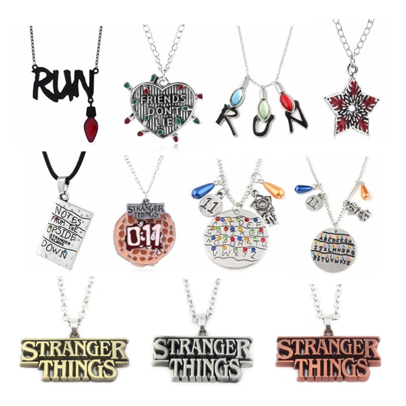 High Quality Metal Key Rings Strange Things Custom Design 3D Fashion Metal Enamel Necklace