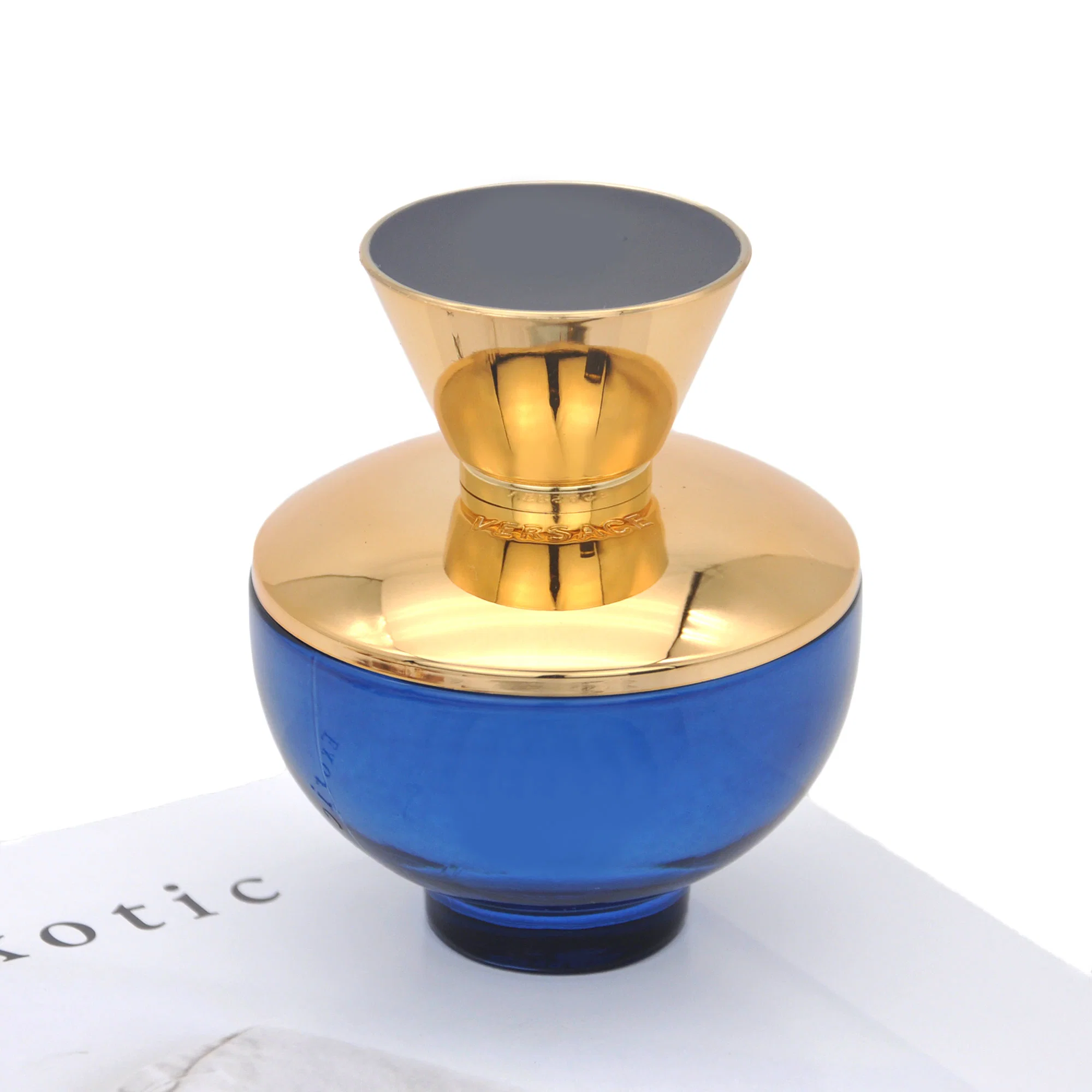 Luxury Magic Lamp Gold Plated Metal Alloy Cap Vitage Fashion Blue Glass Perfume Bottle Skin Care Essential Oil Glass Spray Bottle