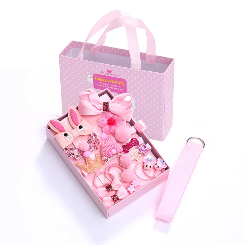 Hot Korean Kids 18 PCS Hair Accessories Set with Gift Box for Baby Girls