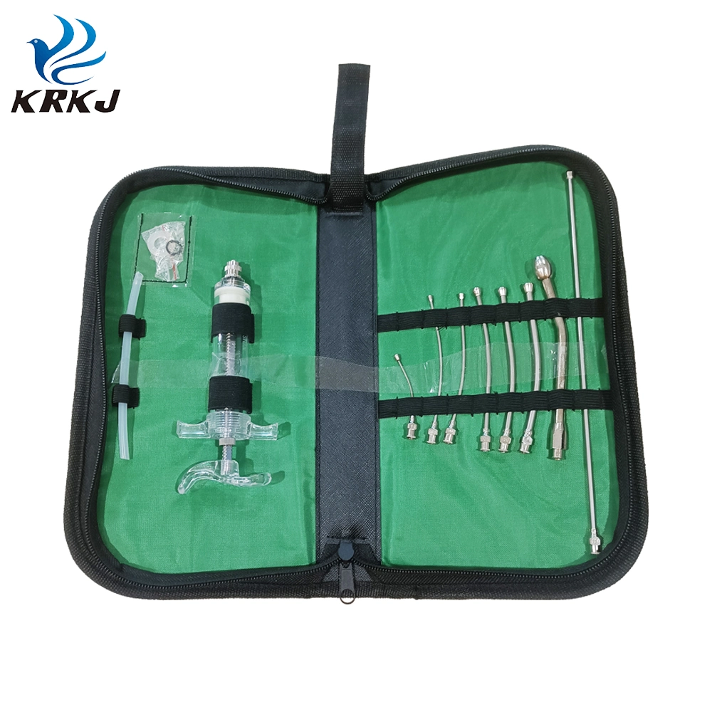 Small Animal Birds Injector Feeding Kits Bag Drencher Nozzle Needle with Plastic Steel Syringe Set