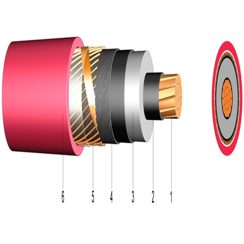 12/20kv Cu/XLPE/Cts/PVC/Awa/PVC 240 300 400 500 630 Sq mm Câble unipolaire