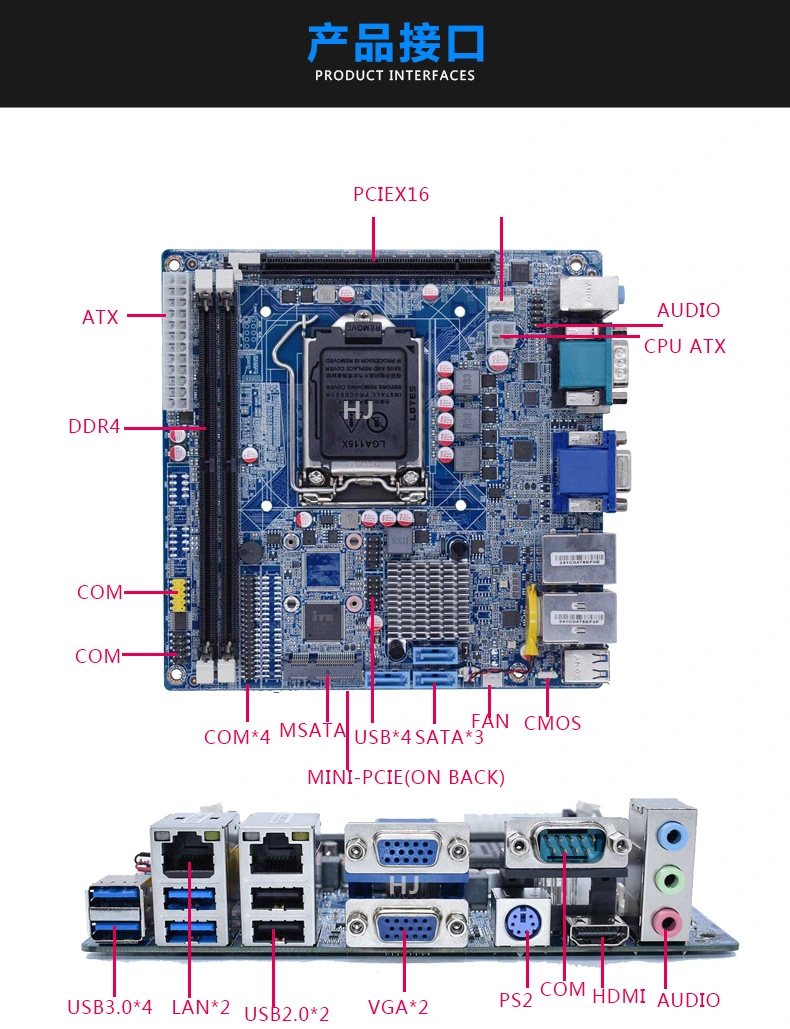 لوحة ITX الرئيسية الصغيرة من المستوى الصناعي لنقاط البيع