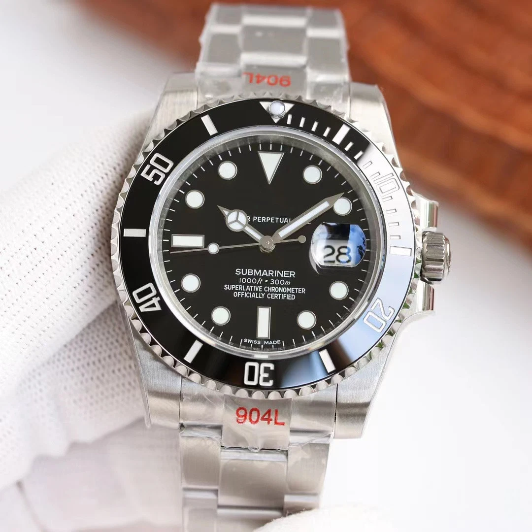 Hot Selling Top Quality Rolex''s Submarine Sapphire Mirror Automatic Mechanical Relógio mecânico 3135 Movement para homem Relógio impermeável Relógio réplica Mesa