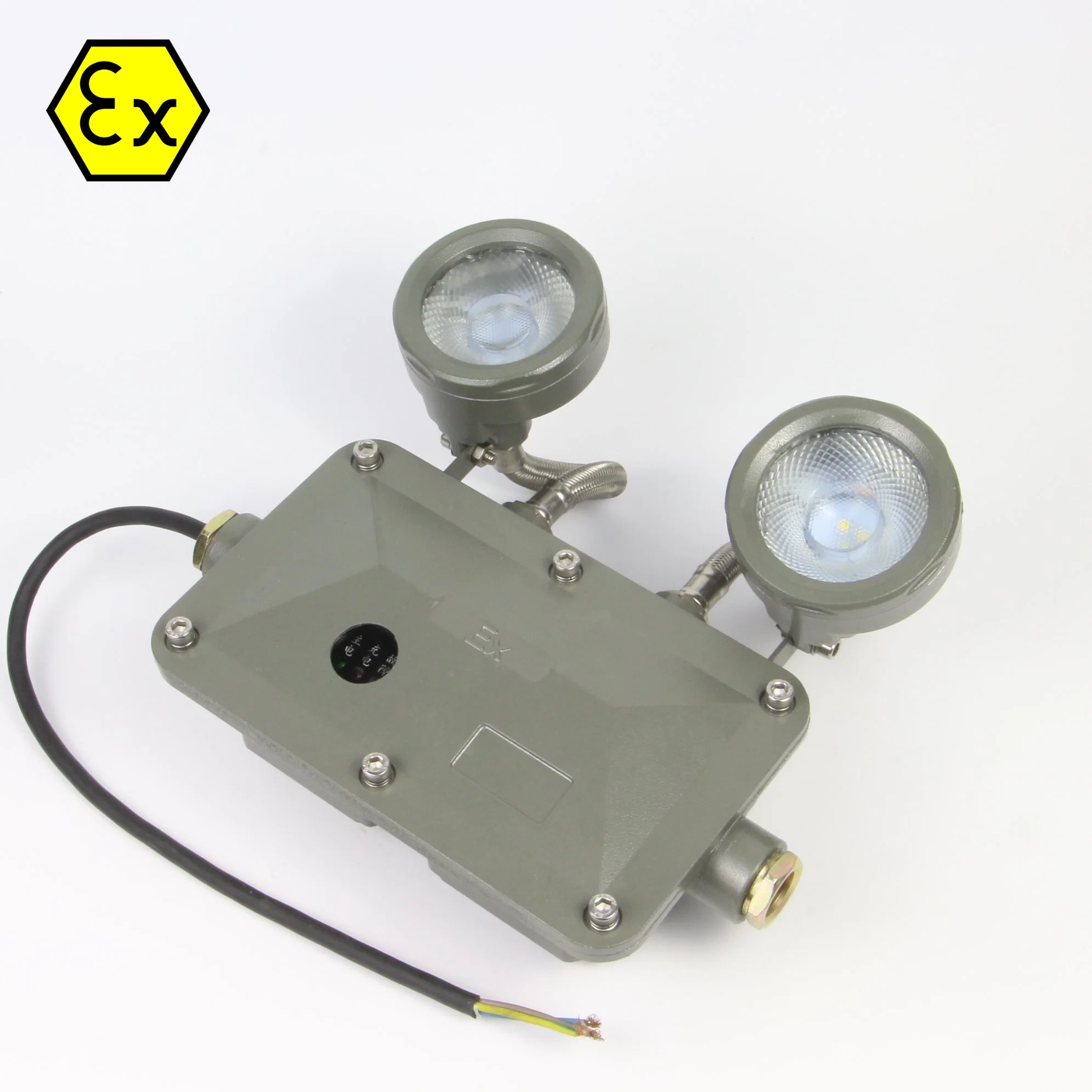 Luz de emergência LED de cabeças duplas à prova de explosão à prova de água IP66