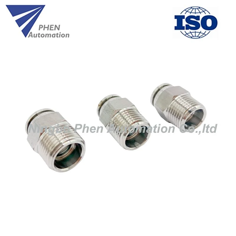 China Manufacturer 1/8" 1/4" 3/8" 1/2" Stainless Steel Material PC Pneumatic Cylinder Parts Accessories