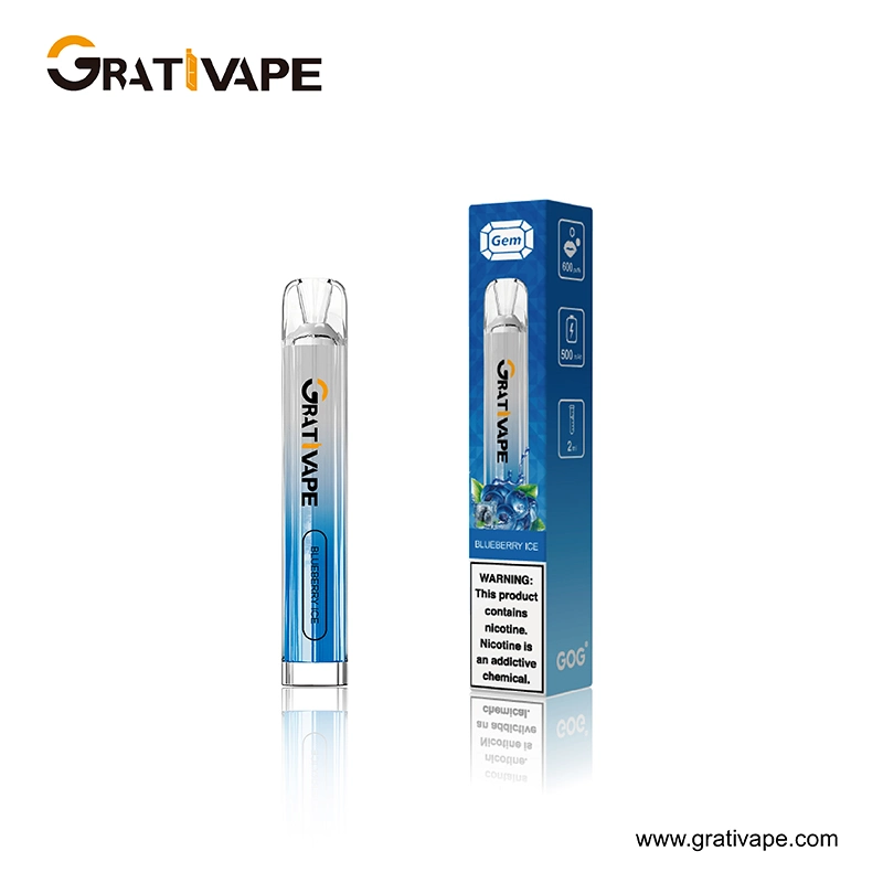 Best Selling Disposable Mini E-Cigarette Grativape Gem 600 Puffs Source Factory Wholesale Price
