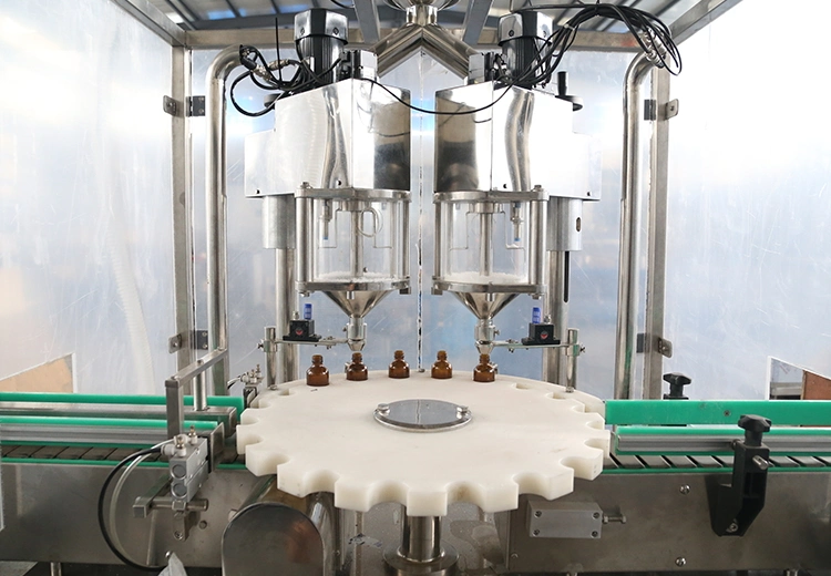 Clear Acrylic Powder Cosmetics Medical Industry Automatic Weighing Filling Capping Machine