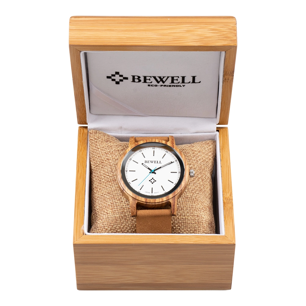 Fashion Promotion Geschenk Japan Quarzwerk Holz Lederarmband Uhr
