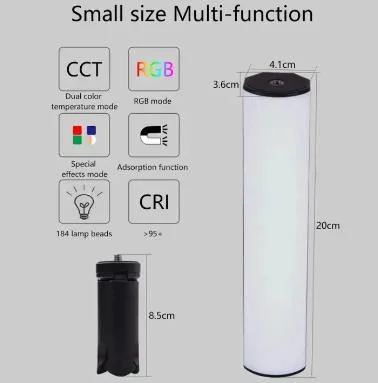 Mini Lumière Vidéo LED Magnétique à Main 2500-9000K RVB pour la Photographie