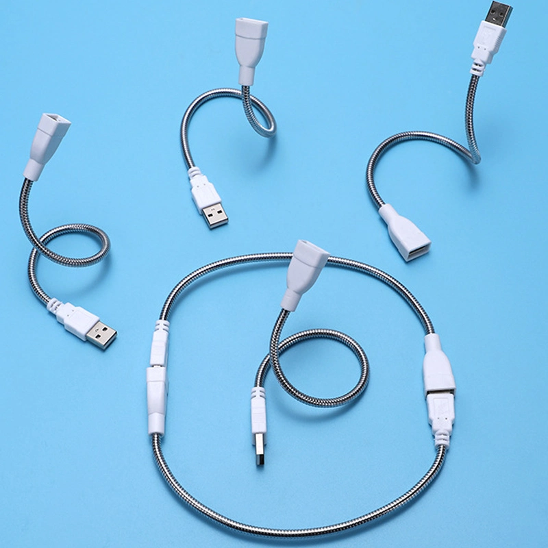 Flexible Metal Hose USB Extension Cable for USB Light Lamp Bulb Fan