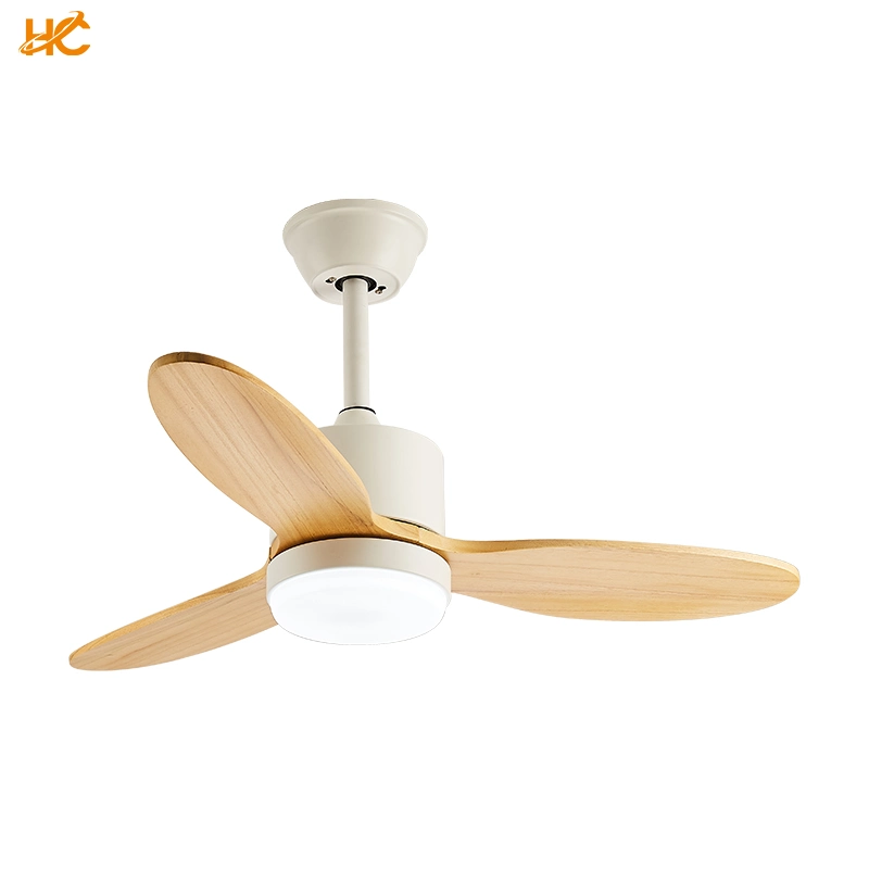 Indoor Modern LED Lighting Remote Control Copper Brown Ceiling Fan Light