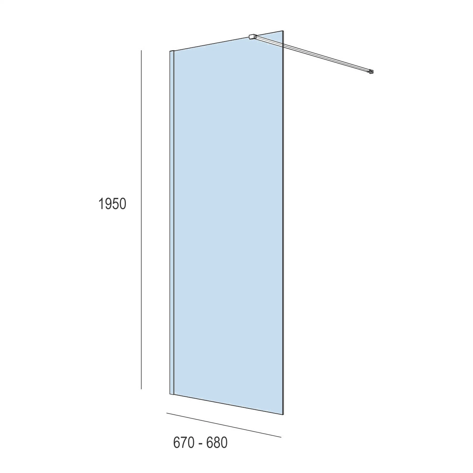 China Bathroom Frosted Tempered Shower Glass Door