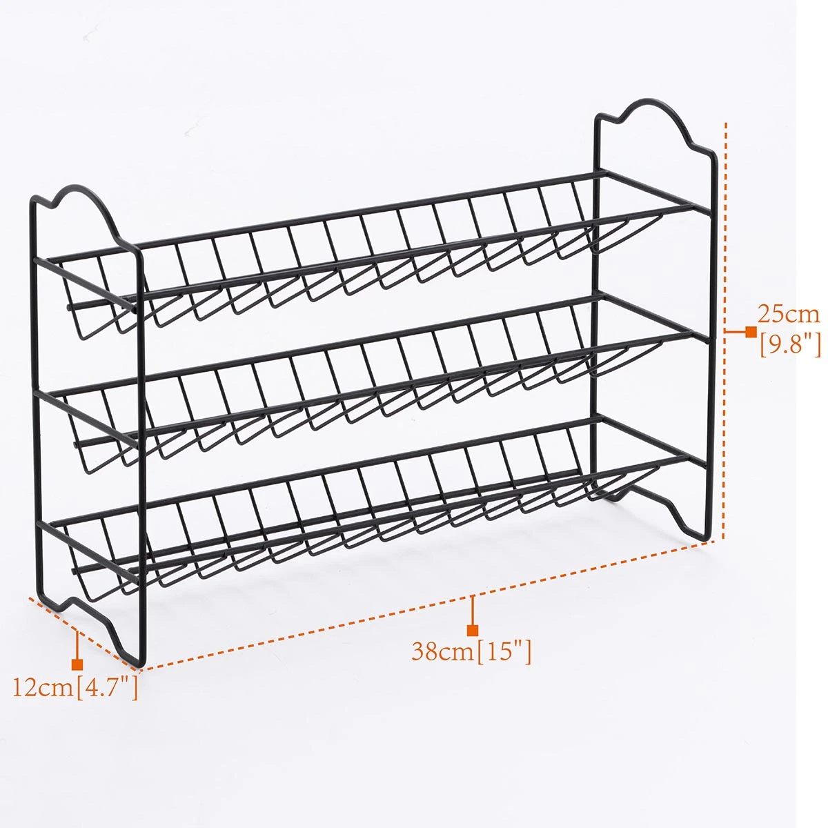 سلك معدني شائع ذو 3 لوحات من المستوى Kitchen Metal Storage Rack Desktop Spice Rack