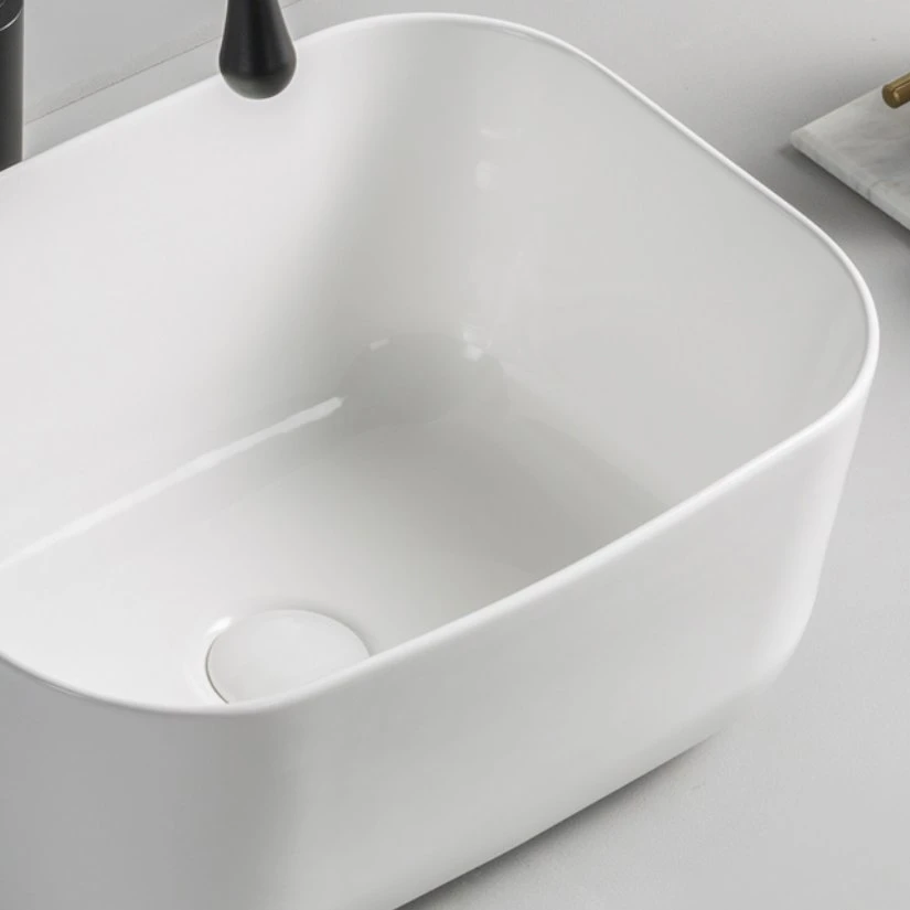 Sanita Ware face Basin Rectangle tampo de mesa Casa de banho cerâmica com lavatório Lava-loiça