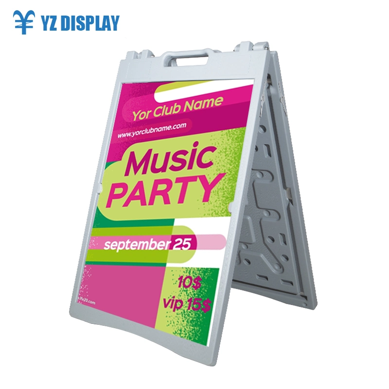 Factory Promotion Double Sided Snap a Poster Stand Portable Folding Sided Advertising Outdoor Sidewalk Sign Stand