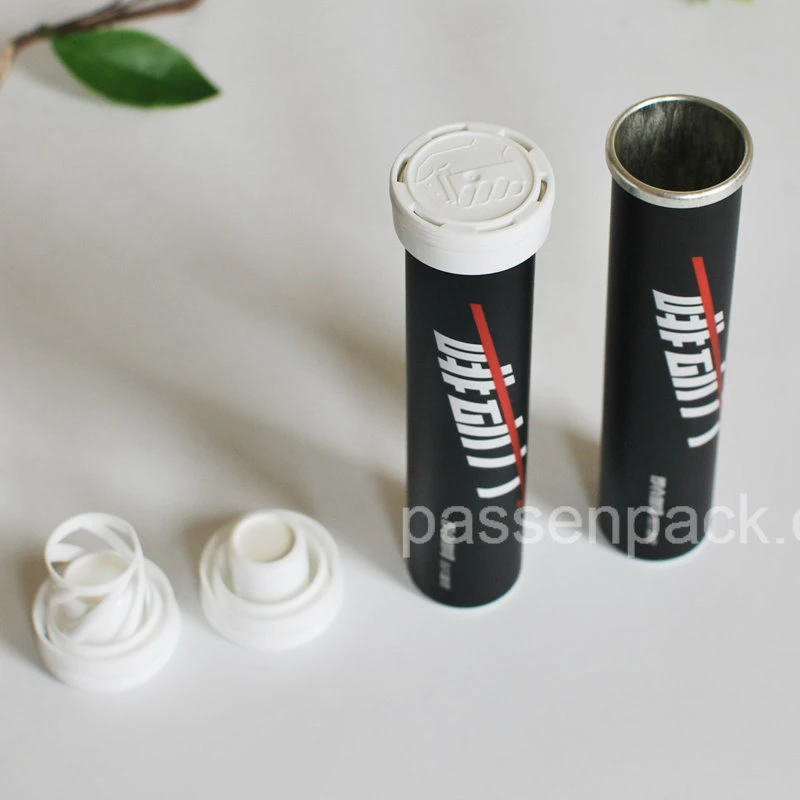 Matte Black Aluminum Effervescent Tube for Instant Coffee Packing