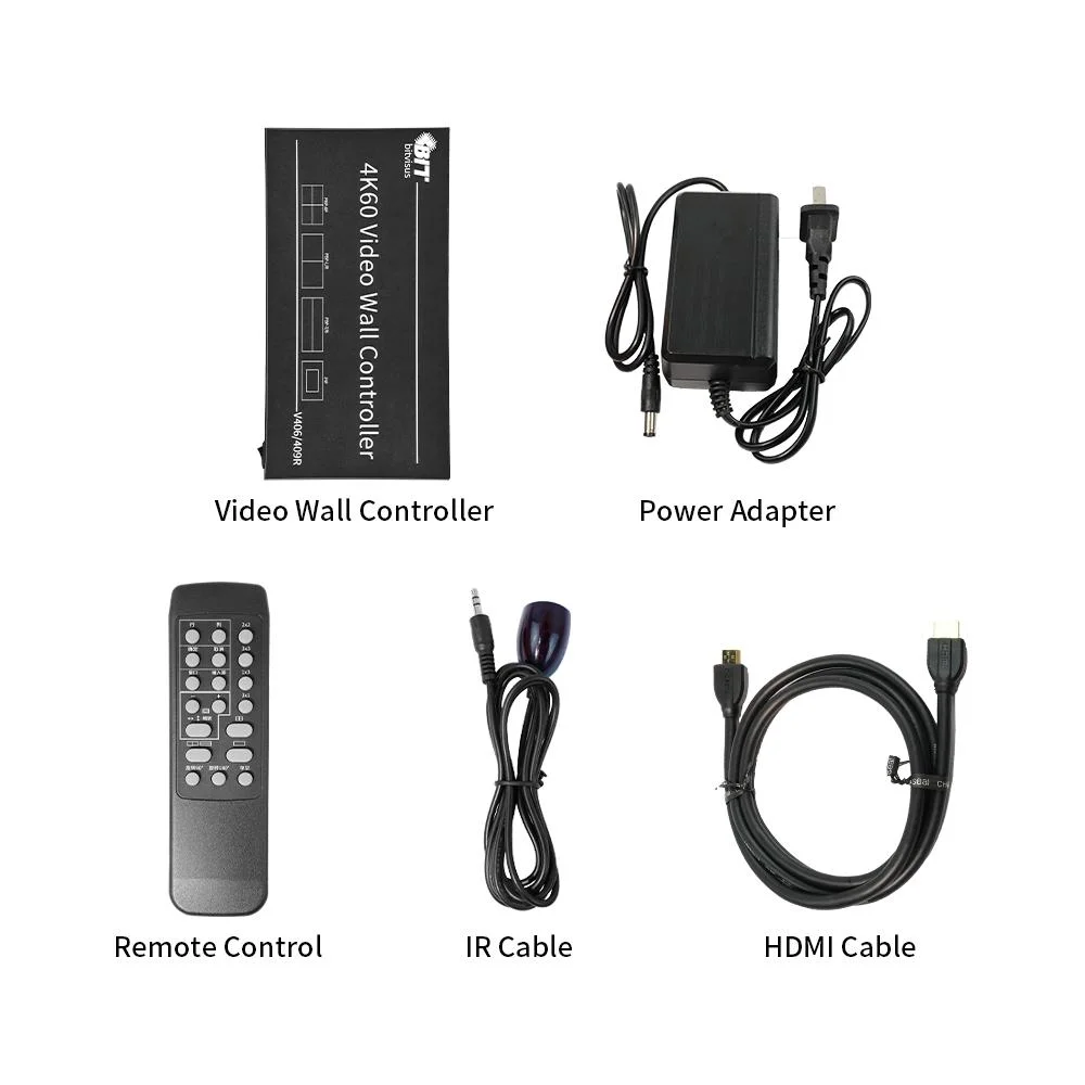 Venta caliente RS232 Control remoto 4K 8K TV 1X5 1X7 3X3 3X4 Controlador de procesador de la pared de vídeo HDMI