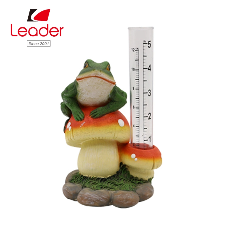 Garden Decor Rain Gauge Outdoor, Frog Sculptures Statues Gardening Gifts for Water Gage