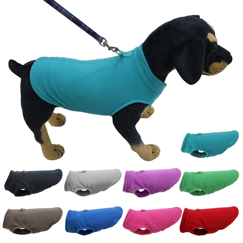 Dog Sweater with Leash Ring Warm Pullover Small Dog Fleece Jacket for Winter