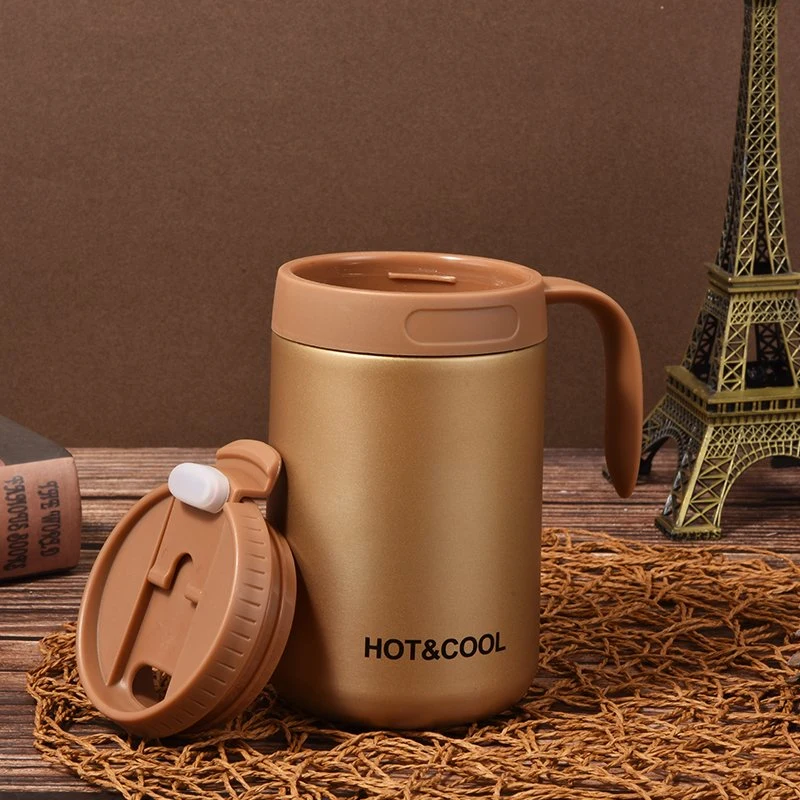 كوب قهوة من نوع Mug مسلوق من الفولاذ المقاوم للصدأ مع مقبض