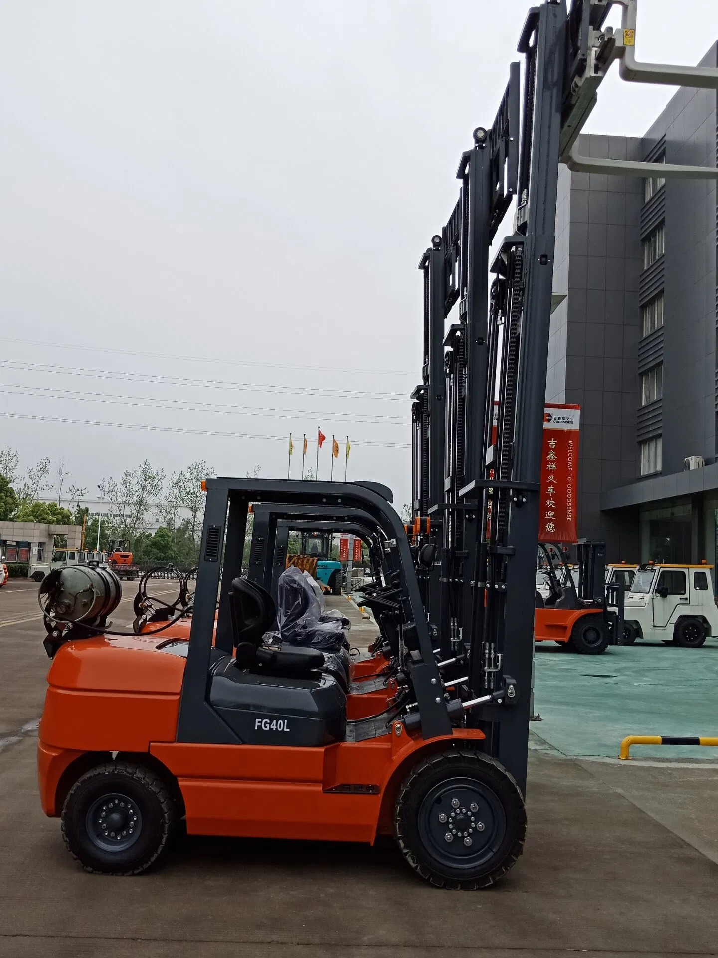 نظام الرفع المزدوج لبنزين LPG ForkLift 4.0 الطن، نظام الرفع المزدوج لبنزين LPG، نظام الرفع الشوكية لبنزين LPG، نظام