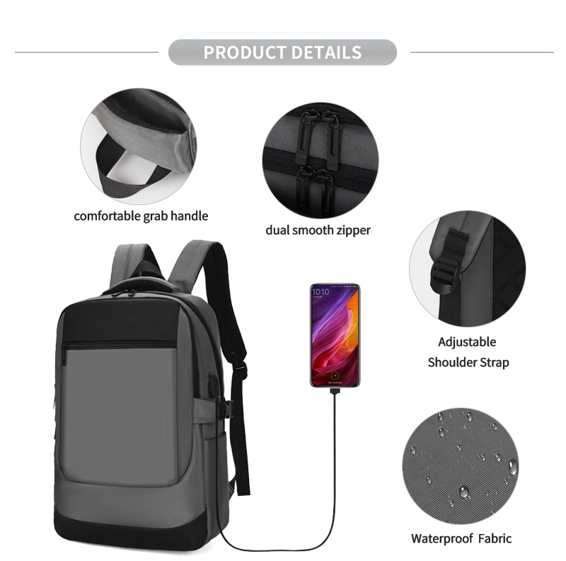 Fuliya Business Computer Backpacks Waterproof Travel Laptop Backpack for Men USB Charging