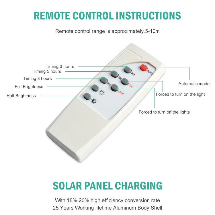 LED de exterior farol Solar con control remoto