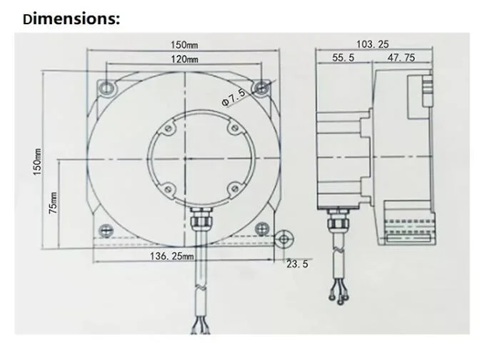 String Encoder Cranes, Garbage Trucks, Engineering Equipment Draw Wire Position Sensor