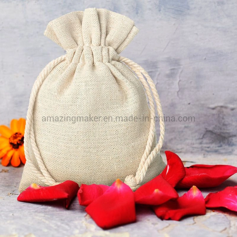 Eco-Friendly 100% Natural Linen Flax Gift and Flower Packing Pouch Bag