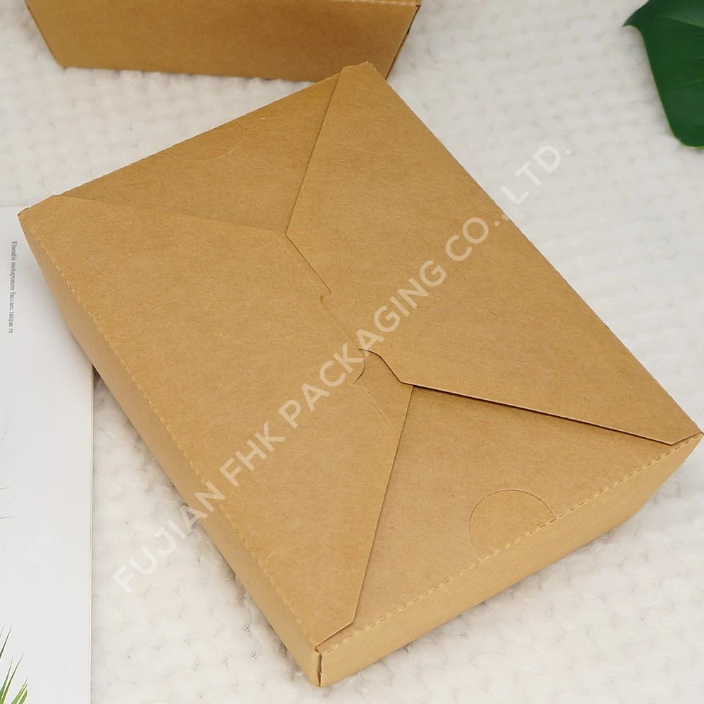 68oz 2000ml Rectangle Eco Friendly Biodegradable Takeaway Food Packaging Paper Boxes