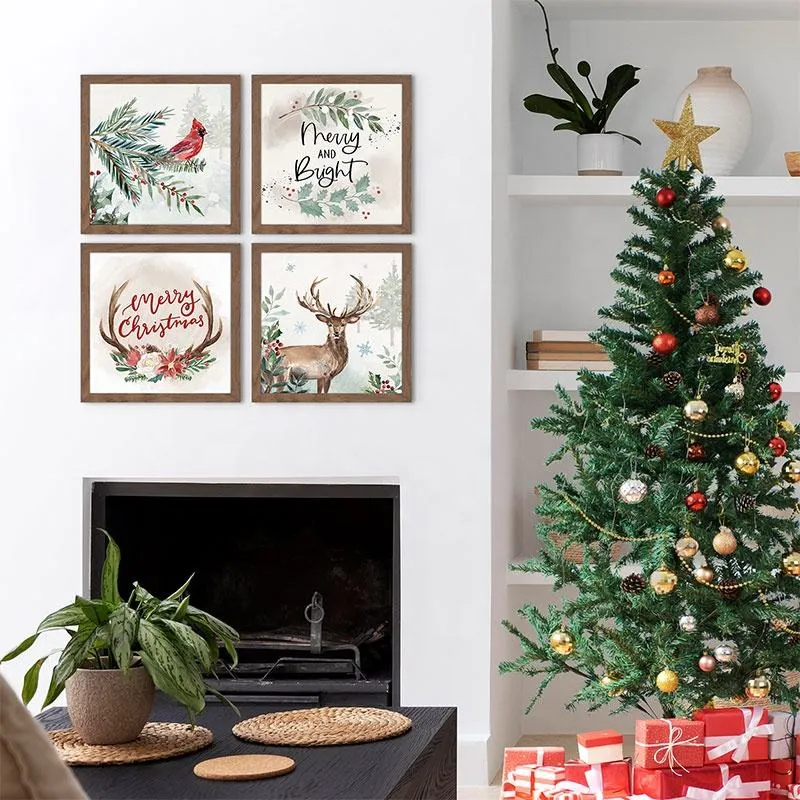 2023 Wall Art Xmas Decor Modern Home Christmas Decoration Framed