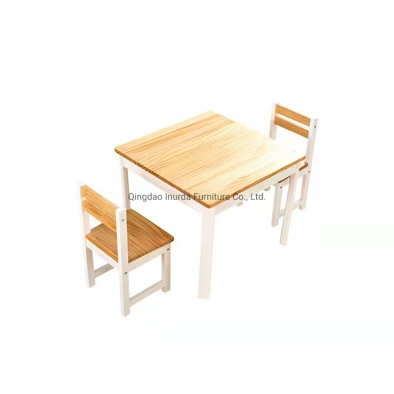 Modern Solid Wood Furniture Set of Children Dining Tables and Chairs Paly Study Desk